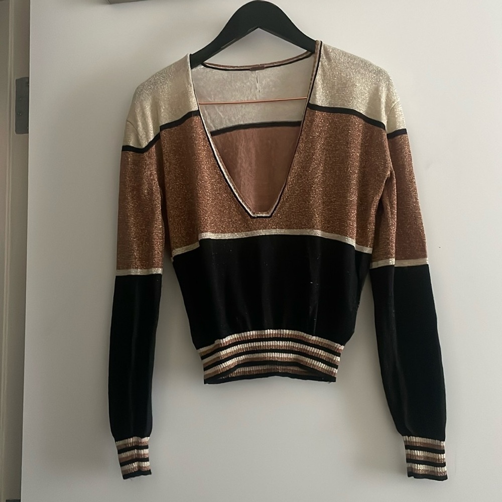 Free People Cropped striped sweater size XS